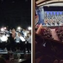 La Sinfónica de Santa Fe brindaba un show, se cortó la luz y fue iluminado por los presentes