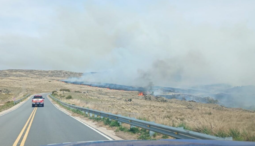 Combaten un impresionante incendio en el Parque Nacional Quebrada del Condorito en Córdoba