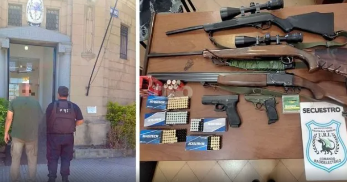 Un conflicto de convivencia terminó con la detención de un hombre y el secuestro de un arsenal en Villa María Selva