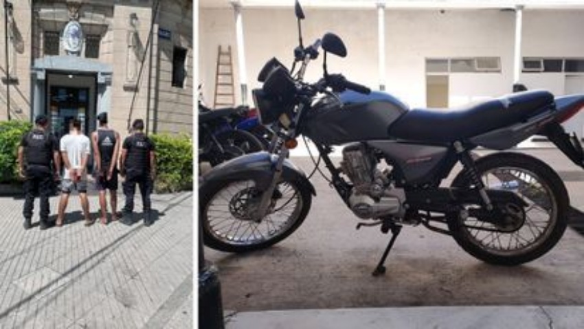 Detienen a dos jovenes circulando en una moto robada