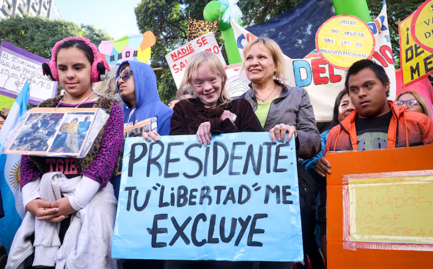 “Milei: somos las terapeutas que no tuviste”, la protesta del colectivo de discapacidad