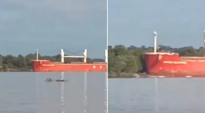 Un barco fuera de control en el río Paraná chocó contra las islas