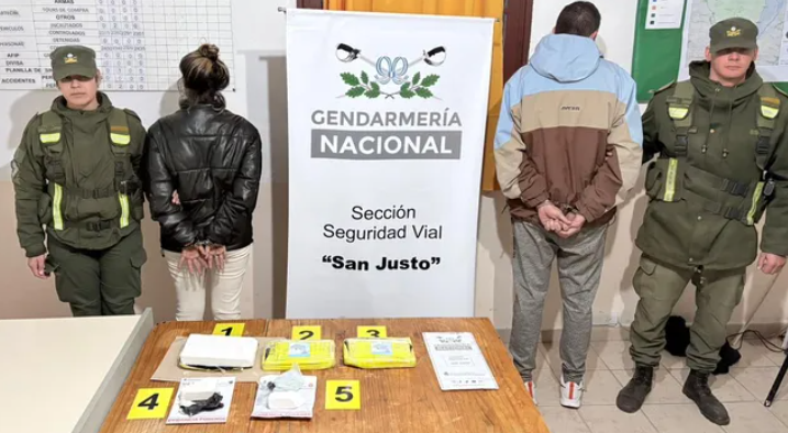 Llevaban más de tres kilos de cocaína en un auto junto a dos cadetes del ISeP y fueron detenidos por Gendarmería