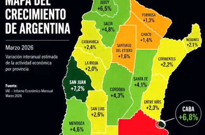 El extraño mapa que Milei y un asesor de Caputo compartieron para celebrar el “crecimiento” en la Argentina
