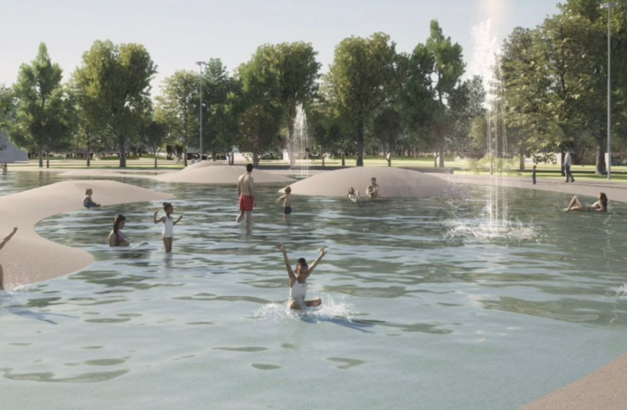 Transformación del Parque Garay: obras para recuperar los piletones