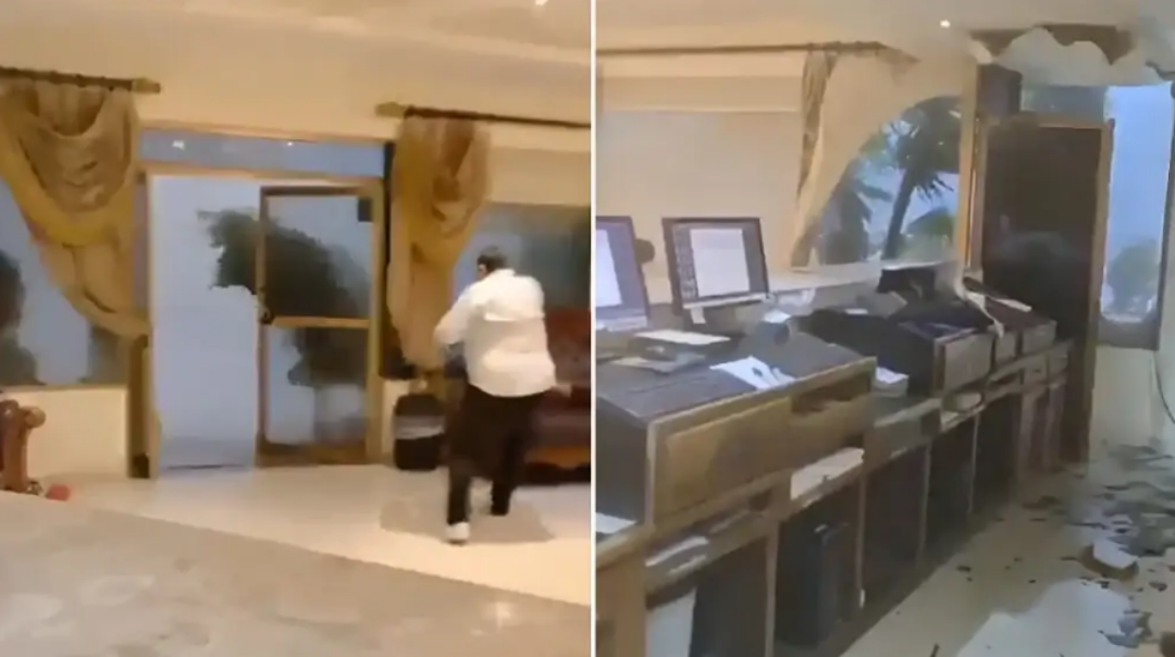Video: el impactante momento en que una tormenta golpeó un hotel en México