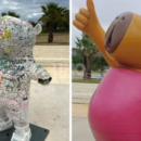 Vandalizaron a Capi en el Parque del Sur: dañaron dos figuras de la mascota de los Juegos y el mobiliario de la plaza